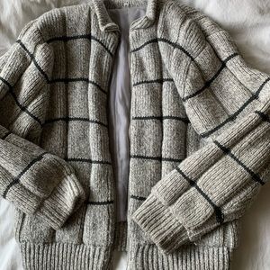 Vintage Gray striped Wool jacket